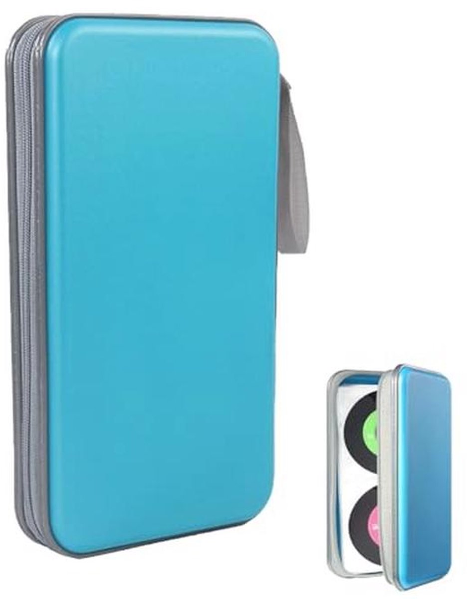 CD-opbergkoffer 80 capaciteit voor auto en thuis - blauw