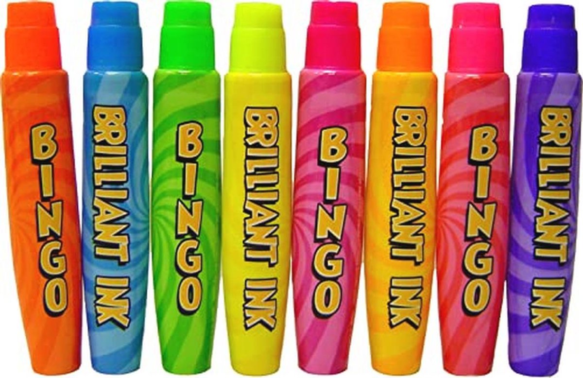Fluorescerende Bingo Dabbers Set - 8 Stuks in Diverse Kleuren, 15 ml voor Bingokaarten