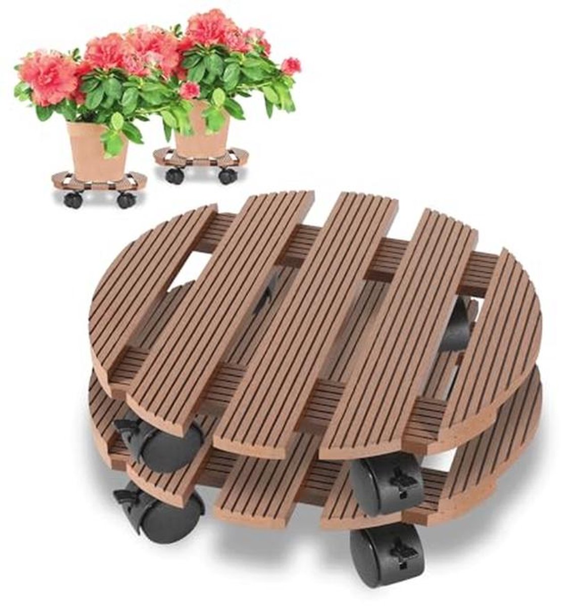 Plantenroller met wieltjes Ø 30 cm - Draagkracht 80 kg voor binnen en buiten