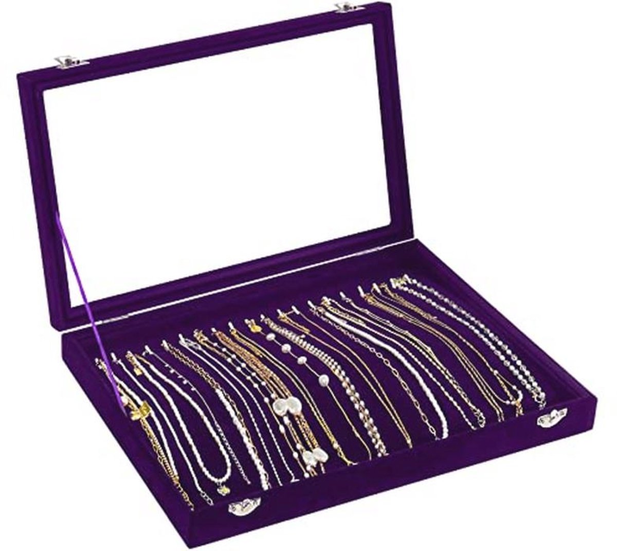 Ketting Organizer Box met Helder Deksel - Sieraden Lade voor Kettingen en accessoires