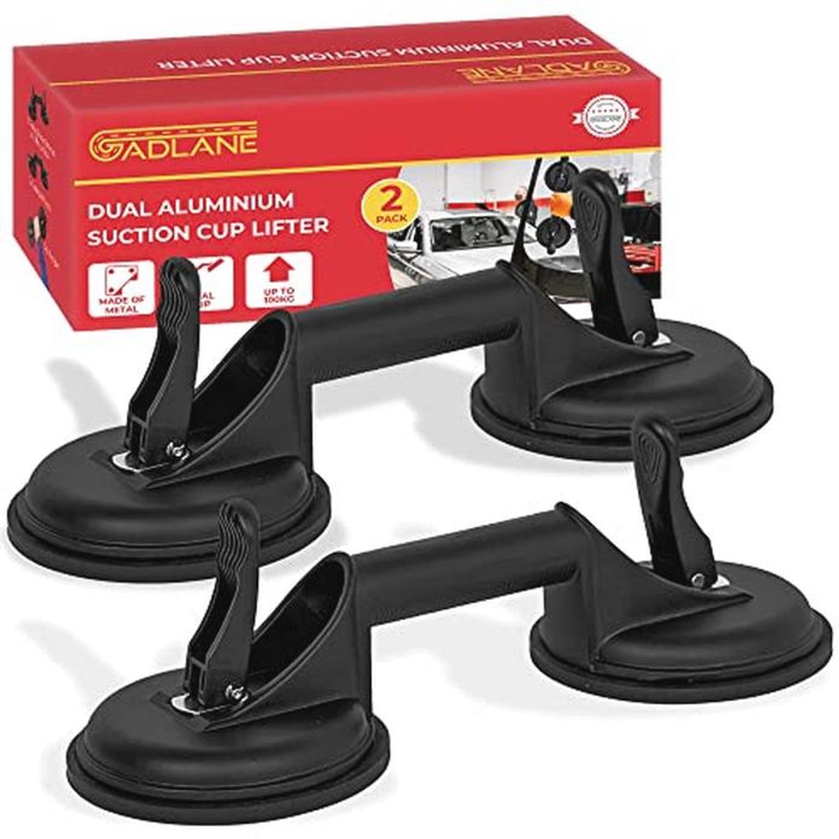 Dubbele Aluminium Zuignap Heavy Duty Lifter - 11,9cm - Pack van 2