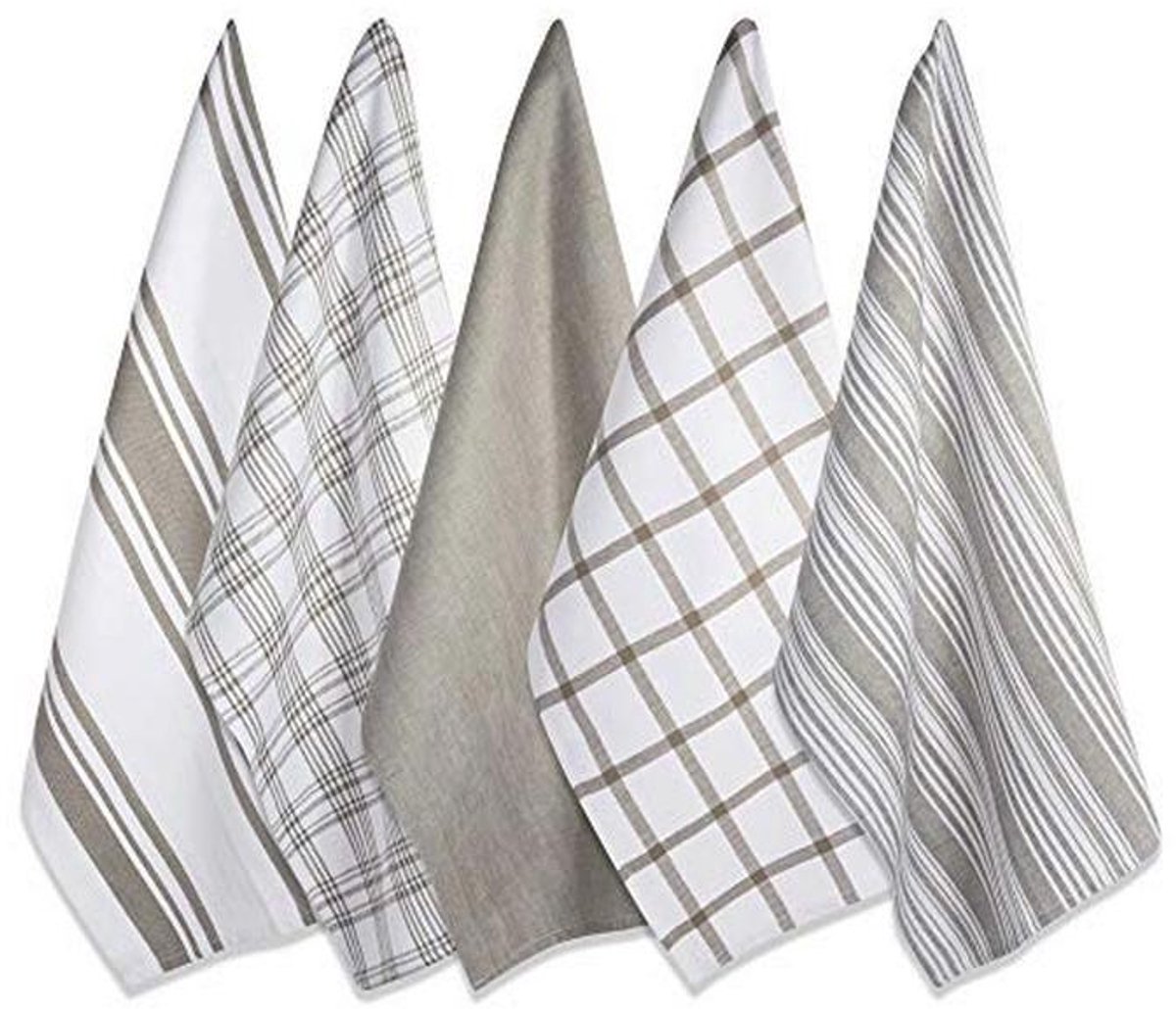 Geweven Keuken Vaatdoek Set – 5 Stuks, 18x28 Inch, Bruin