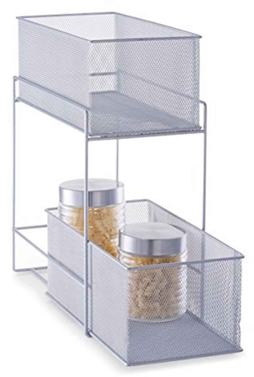 Etagekast met 2 uittrekbare manden - 17,5 x 35 x 42 cm - Opbergoplossing voor thuis