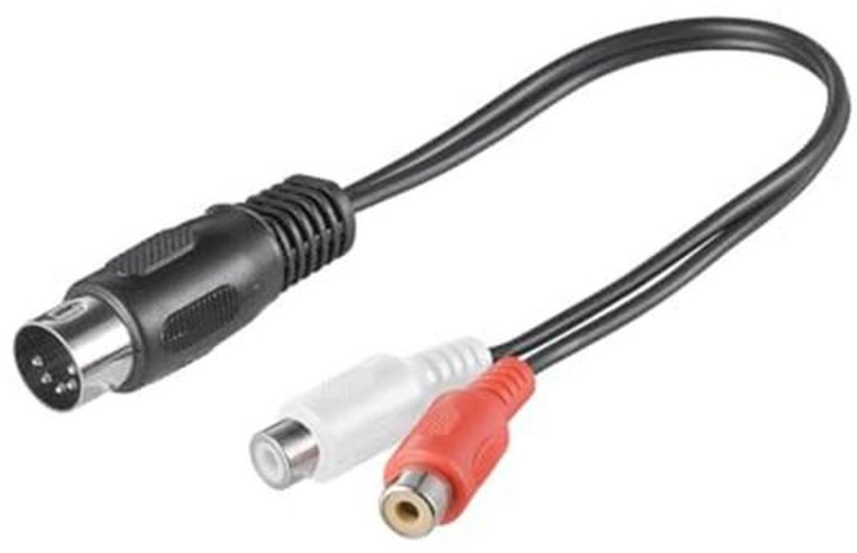 Audio kabeladapter DIN naar stereo tulip plug