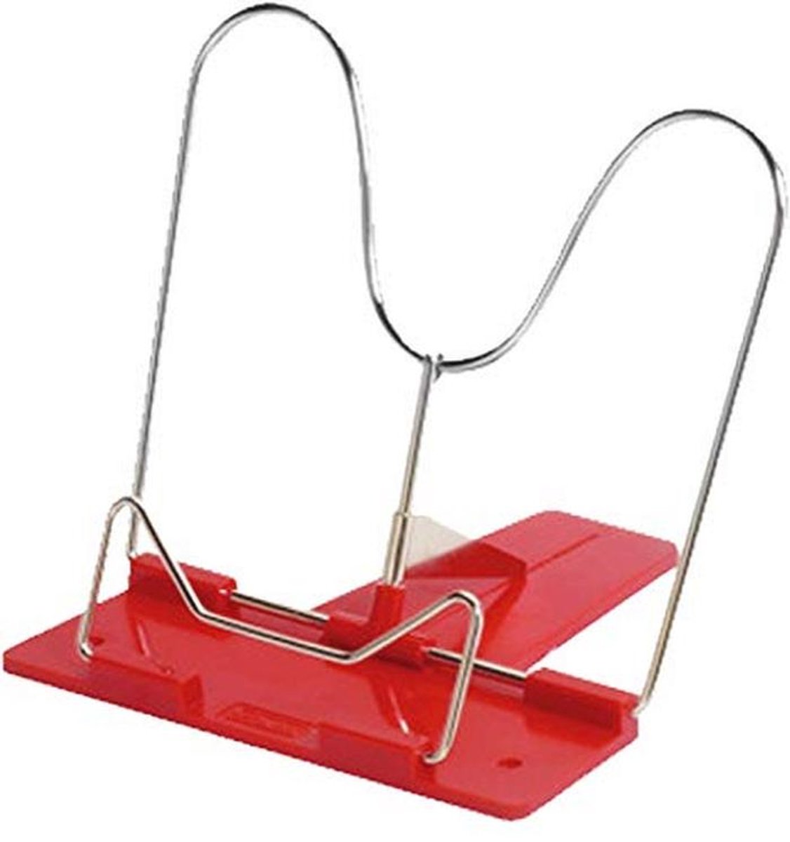 Leesstandaard met Metalen Beugel en Kunststof Sok - Rood