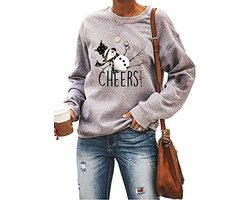 Ykomow Dames luipaard vrolijke kerstboom T-shirt luipaard korte mouw geruite kerst vakantie T-shirt tops