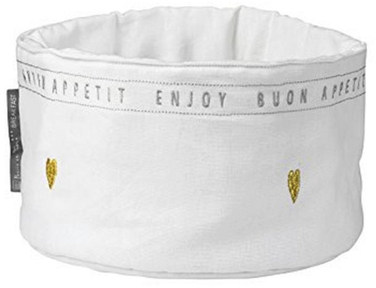 Broodmand 25 cm met Gouden Harten - Romantische Ontbijtaccessoire