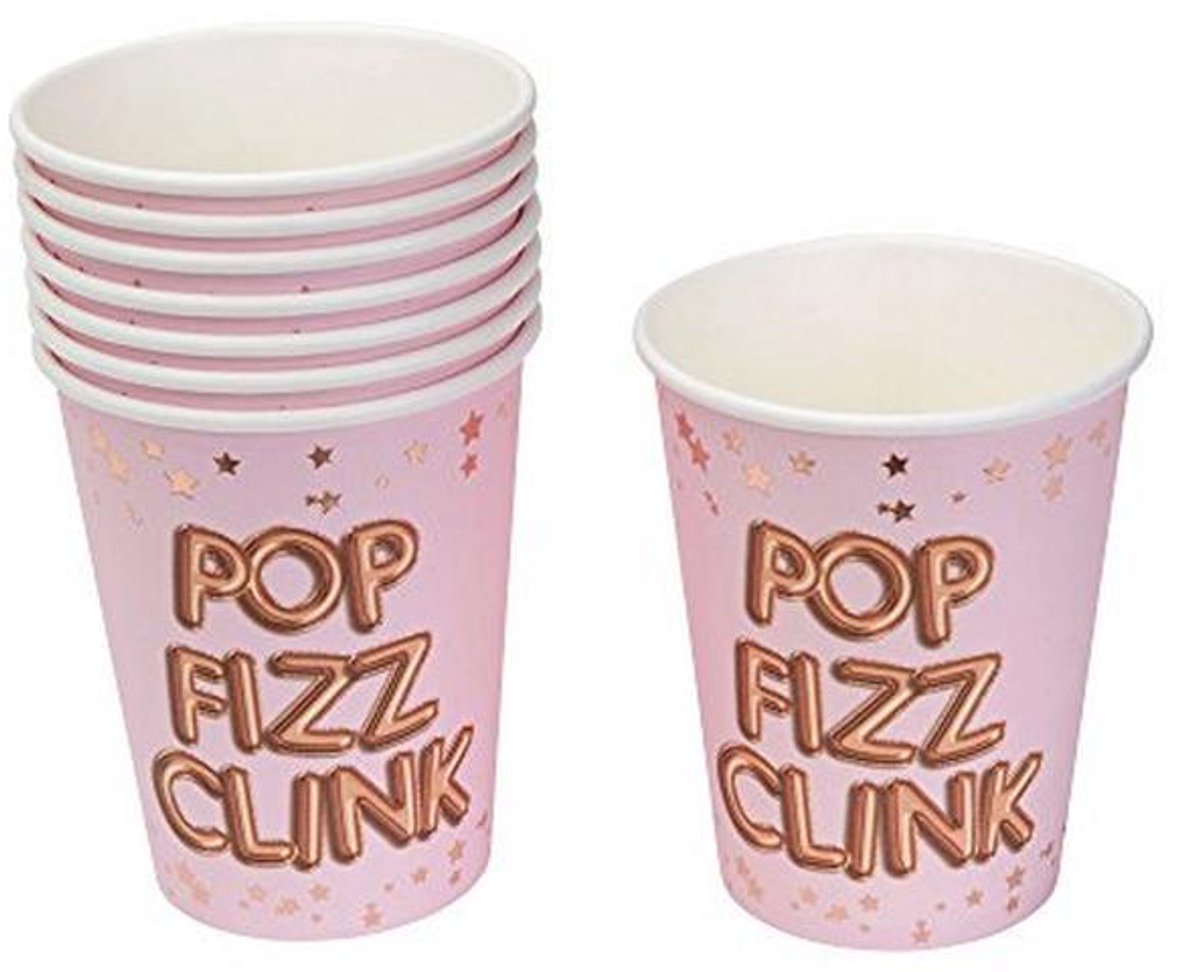 Paper Cups Glitz en Glamour voor Feestjes - Roze/Roségoud