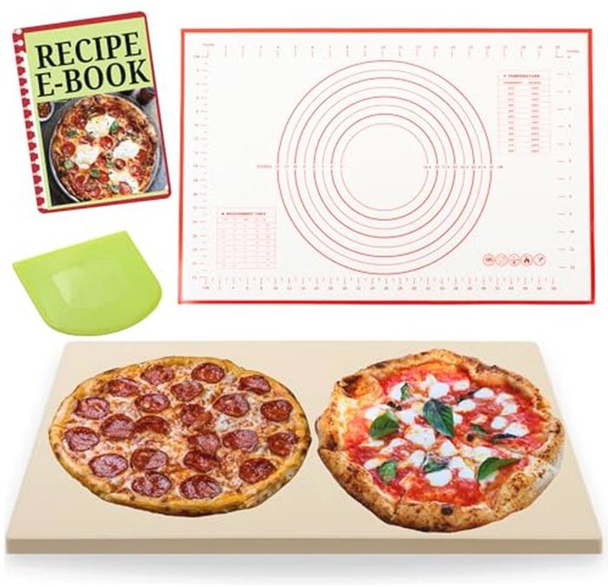Grote Baksteen voor Oven - Pizzasteen en Deeggereedschap voor Perfecte Pizza's en Brood