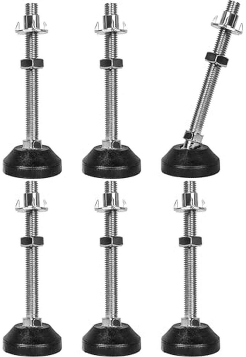 Verstelbare Meubelvoeten M10 x 100 mm - 6 Stuks Hoge Draagkracht