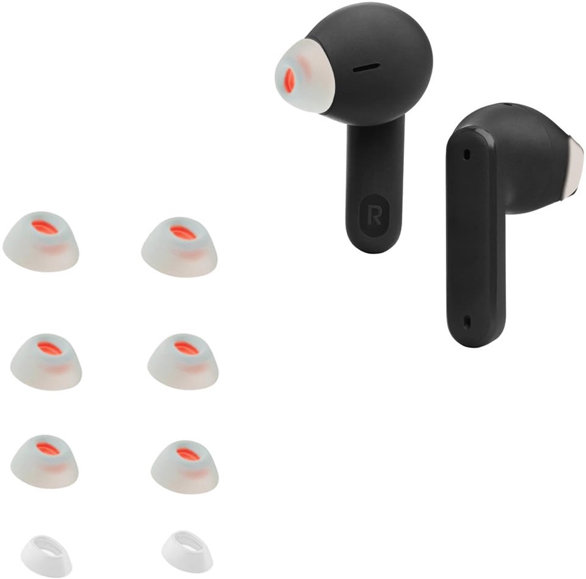 Replacement Silicone Earbuds for JBL Tune Flex, Replacement Pads In-Ear Ear Pads, Headphone Attachments, 8 Pack Cover (White)