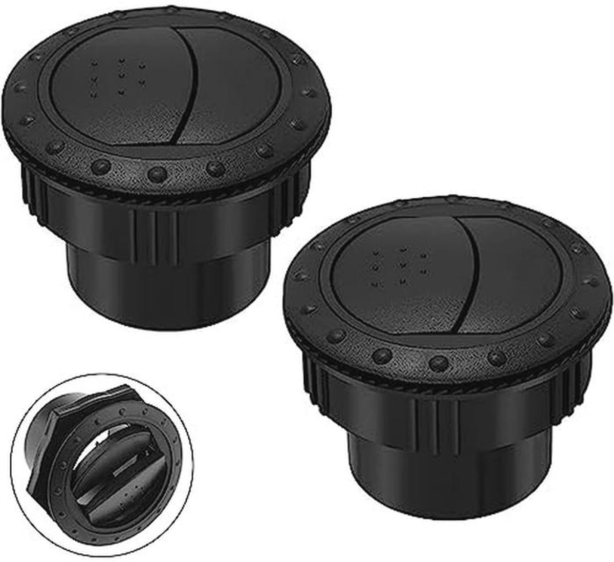 Ronde Luchtuitlaat 60mm - Ventilatieopening voor Auto, Camper en Boot (Set van 2)