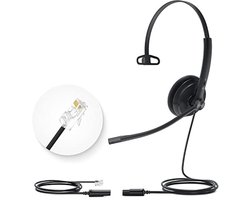 Bedrade headset met microfoon voor diverse telefoons - lichte desktop headset met hoge audiokwaliteit