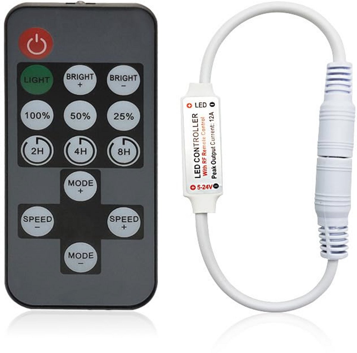 Draadloze LED Dimmer met Timer en 14 Toetsen voor DC12-24V LED Strips
