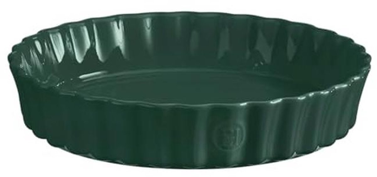 Hoge taartvorm 24 cm van keramiek in cedergroen