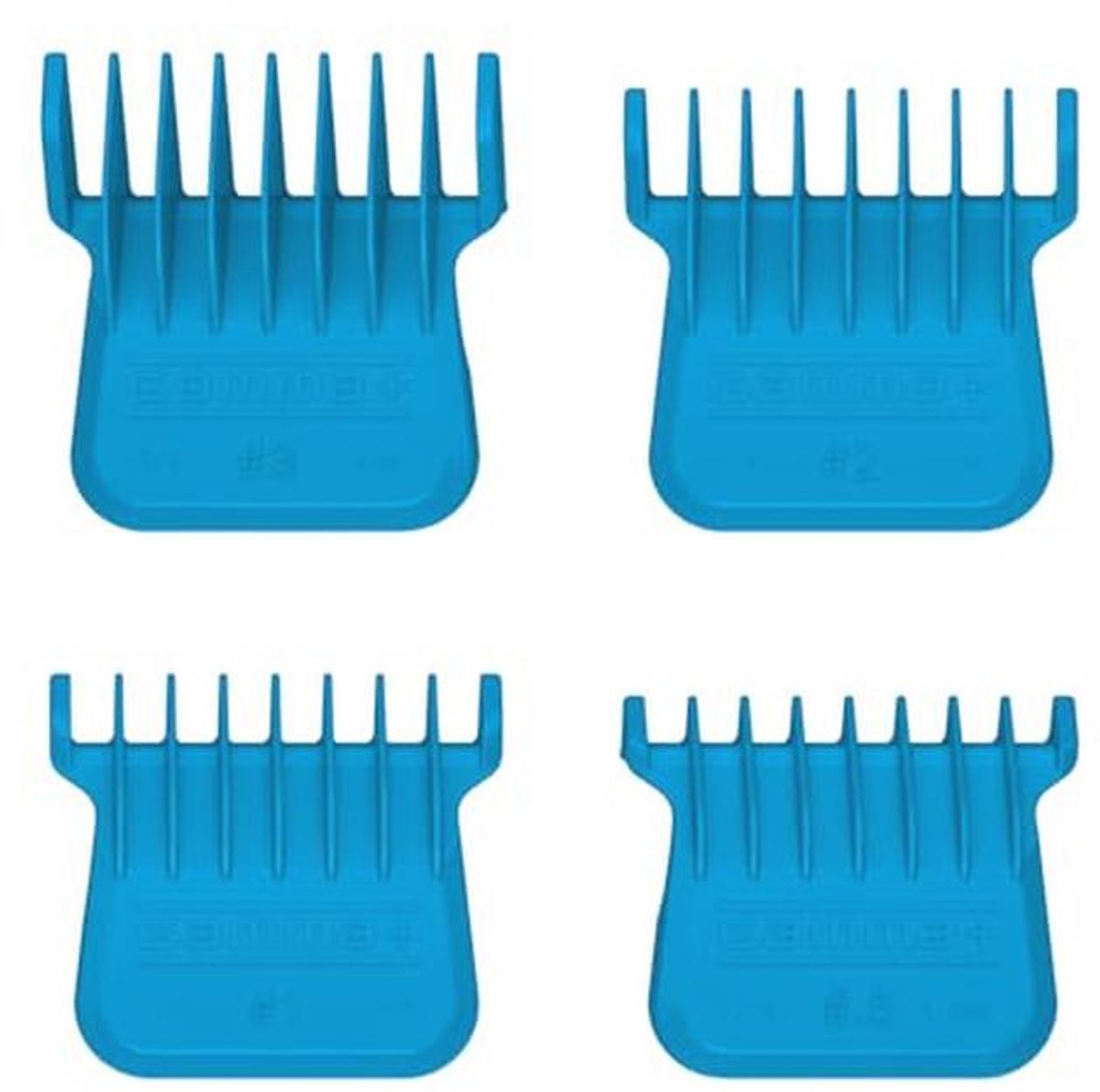 Set van 4 Magnetische Kammen in 4 Maten - Compatibel met Trimmers - Blauwe Kleur