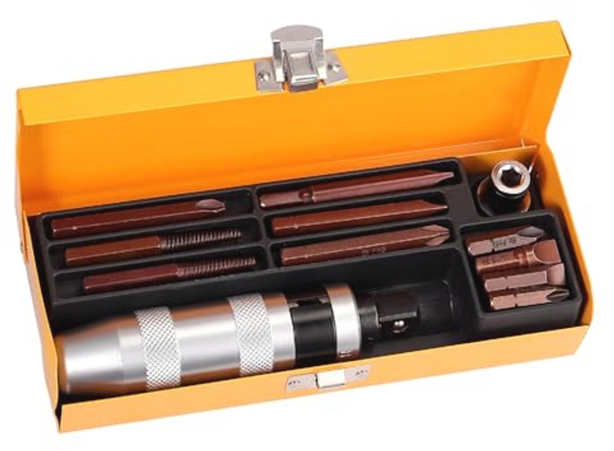 12-delige 1/2" Slagmoersleutel Set met Heavy Duty Bits en Hand Impact Driver