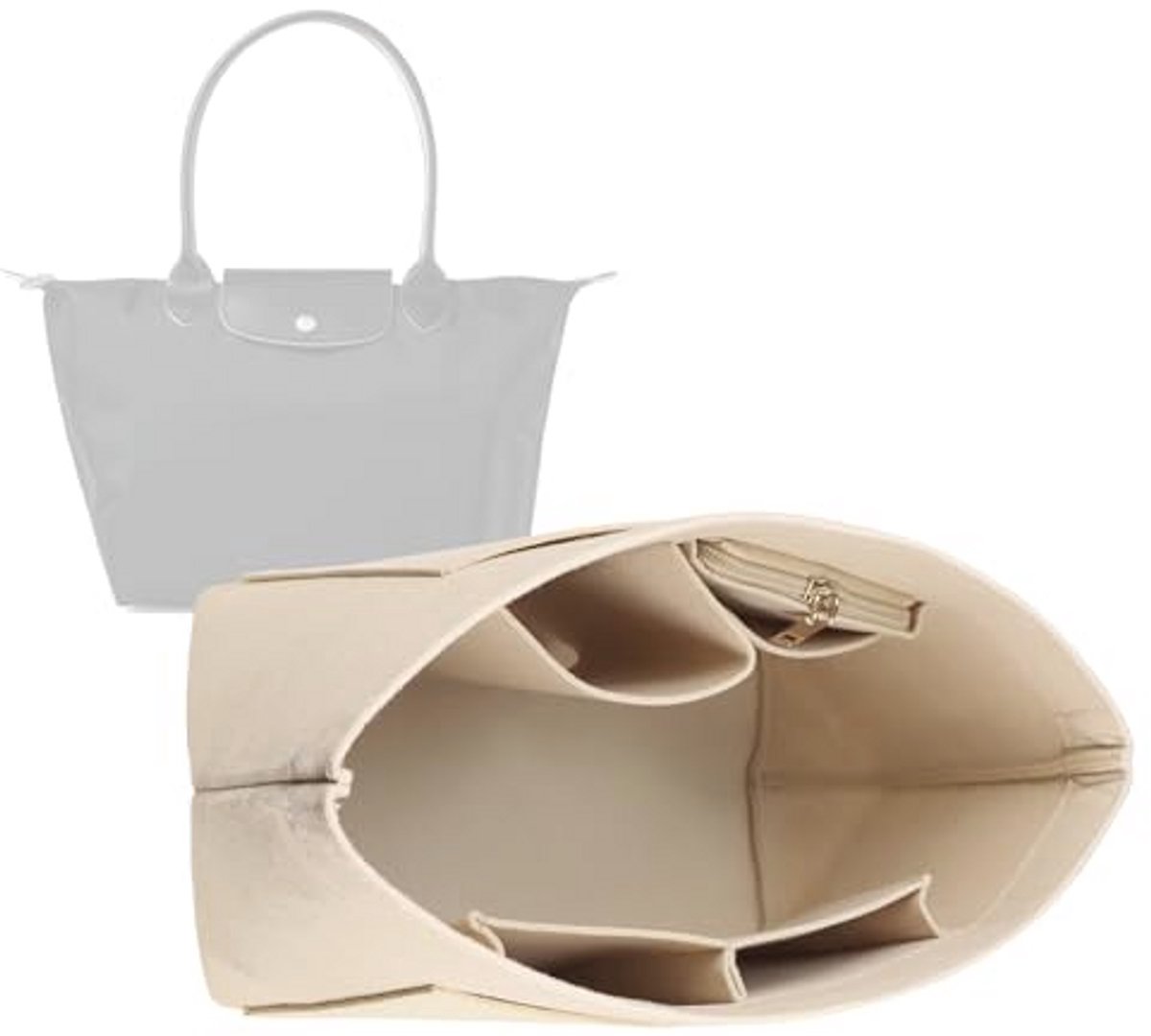Handtas organizer inzetstuk - Beige M