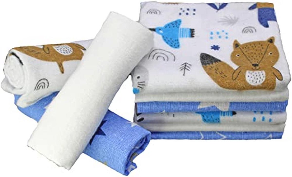 Absorberende Flanellen Spuugdoeken - 9 Stuks - Ideaal voor Baby's - 38 x 38 cm