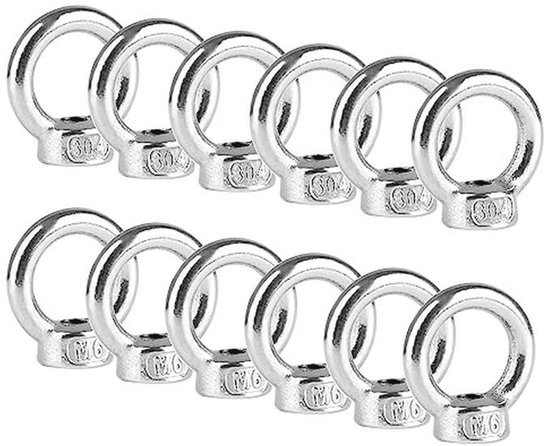 10 Stuks Ringmoeren M8 Van Roestvrij Staal 304 – Draagvermogen 230 Kg, Voor Hijs- En Trektoepassingen 4 miniatura