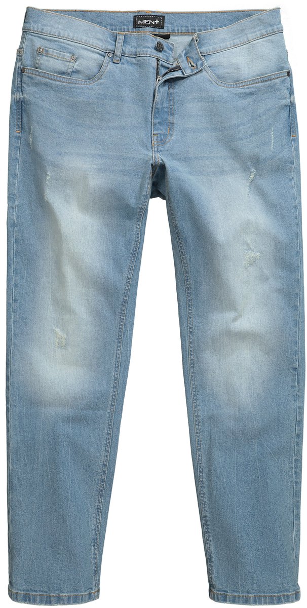 Men Plus - Heren - Instap-jeans Buik-Fit Straight Fit 5-pocket - Blauw denim - Maat 54