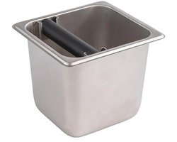 Roestvrijstalen afklopbak 1/6 met antislip bodem - 17,6 x 16,2 cm - 2,4 liter