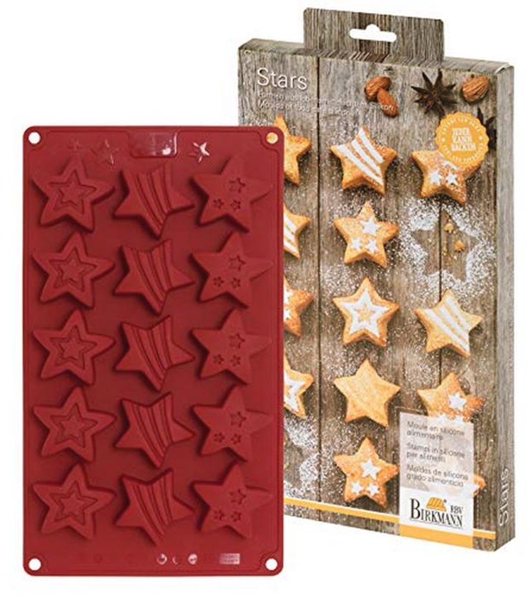 Mini Cakes Stars Baking Mould - 15 Compartments, Silicone, 4 cm Diameter