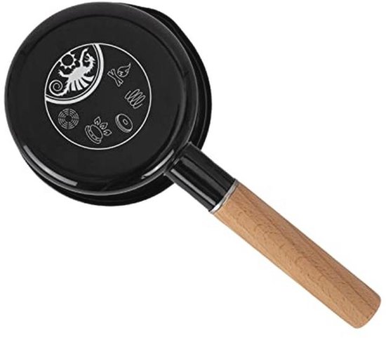 Zwarte Emaille Pan 1 Liter - Ideaal voor Koken op Open Vuur en Thuis — afbeelding 5