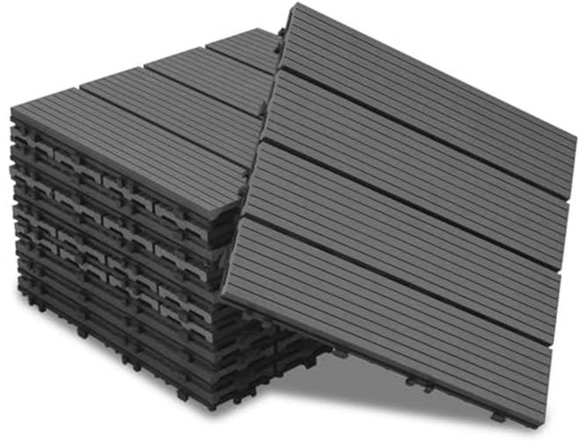 Terrastegels Houtlook 30x30 cm - Weerbestendig met Drainagefunctie voor Balkon en Terras