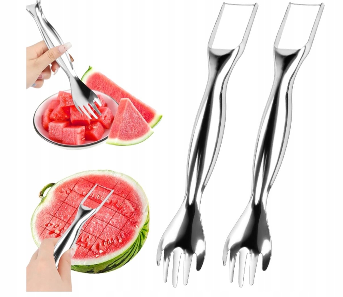 Markless 2-in-1 fruitsnijder: meloen- en watermeloenvork