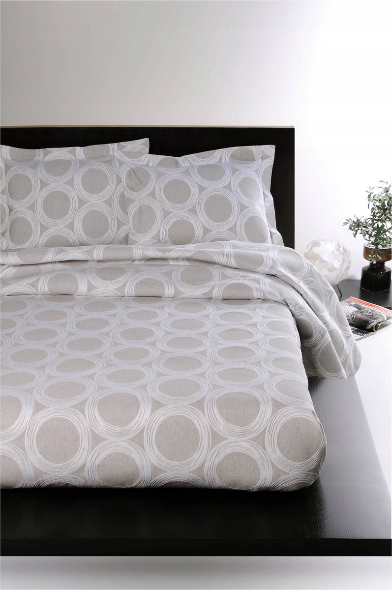 Klassieke sprei 220x240cm - Beige/Wit Huishoudtextiel