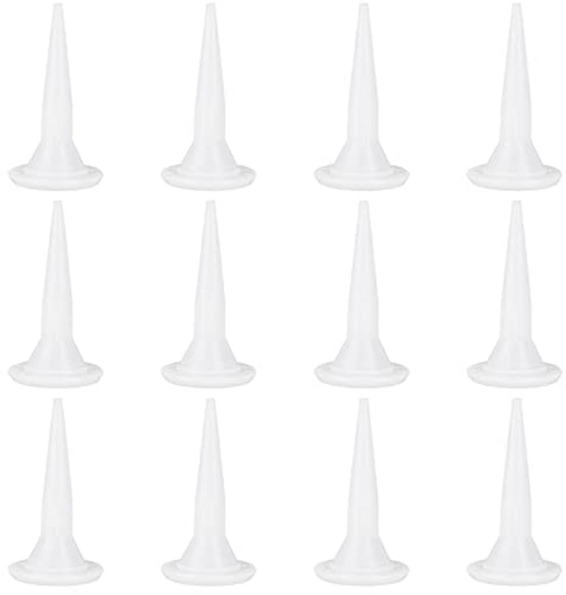 12 Stuks Witte Siliconen Caulk Nozzles voor Breeuwpistool - Herbruikbare en Duurzame Applicator voor Glas en Cement