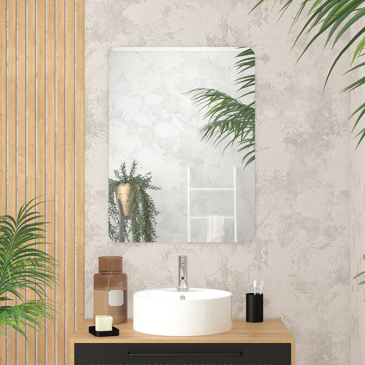 Vasque à poser ronde en céramique - diamètre 36cm - hauteur 11.5cm - POP ROUND