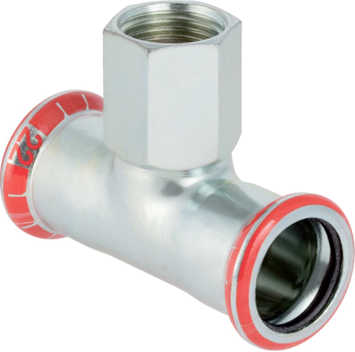 Geberit Mapress T stuk verzinkt verlopend bidr 12mm 1/2 12mm