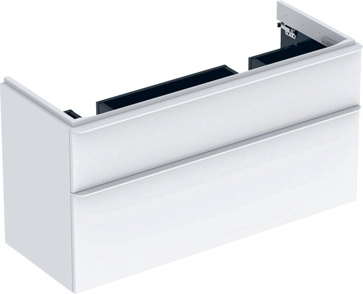 Geberit Smyle Square - Wastafelkast, 118x47x62 cm, 2 laden, glanzend wit/mat wit 500.356.00.1