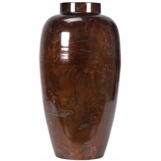 Grote Metalen Vloervaas 40cm - Industrieel Bruin