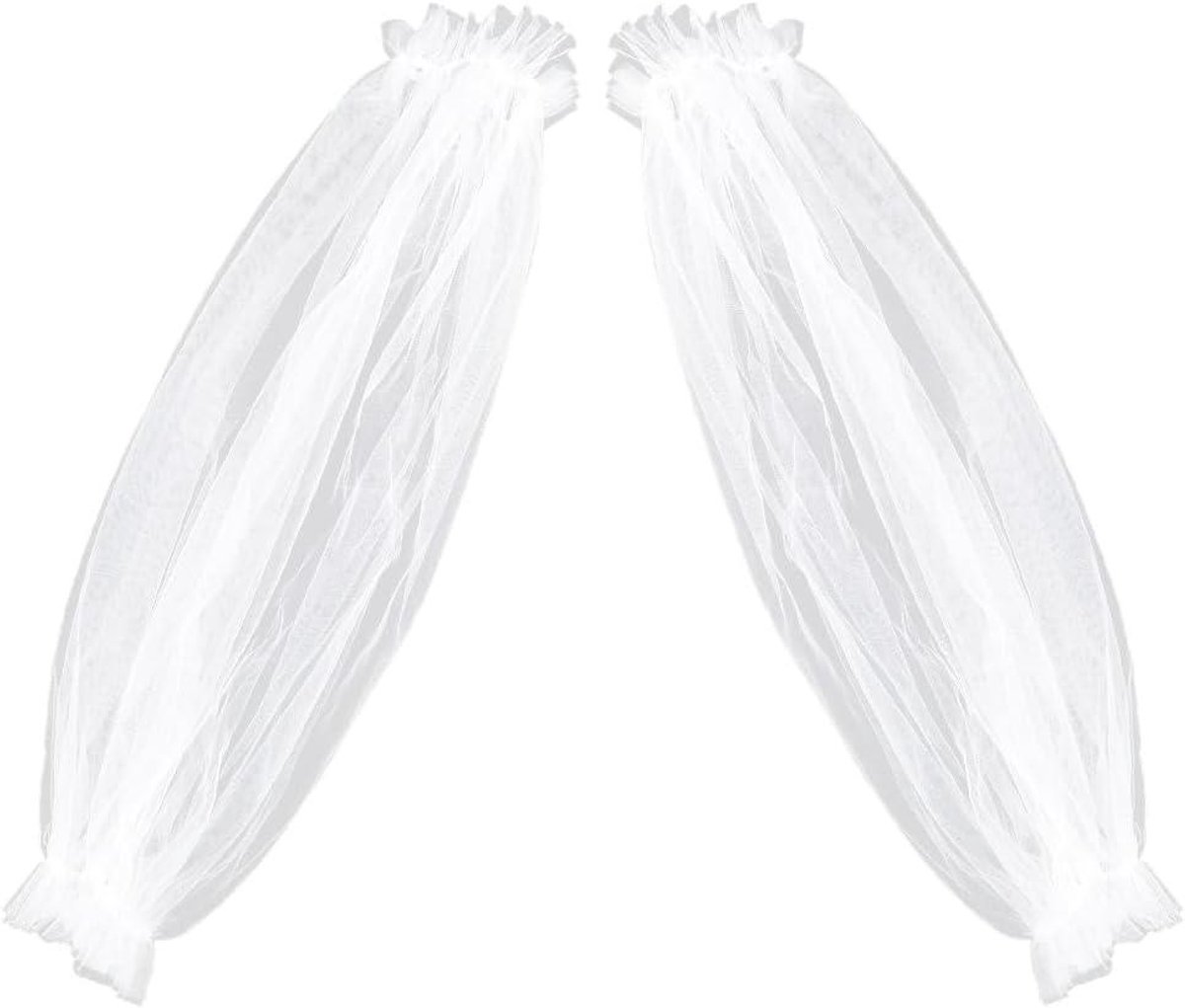 TTGoods - Verwijderbare Tule Pofmouwen Bruiloft Accessoire Lange Bruids Mouw Wit Polyester Kant - Prom Trouwjurk Avondfeest