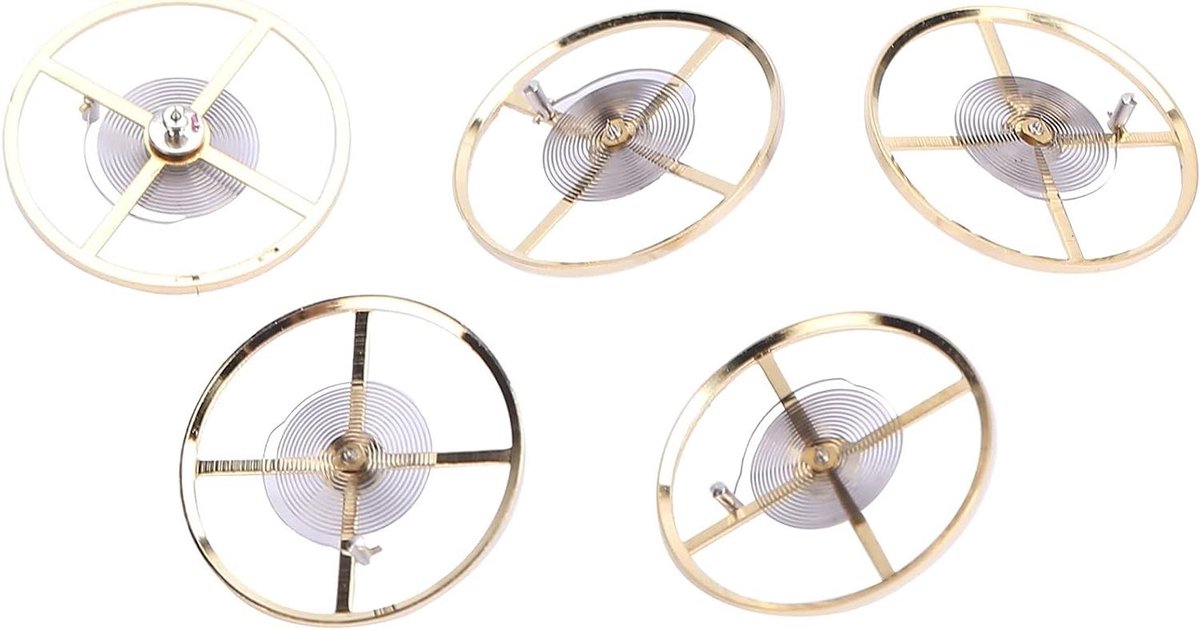 TTGoods - Horloge Balance Wiel Vervanging Accessoire 5 Stuks - Beweging Horloge Reparatie - Legering - Turkoois Effect
