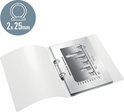 Witte map met 2 ringen, bevat een grafiek en de tekst '2x 25mm'.