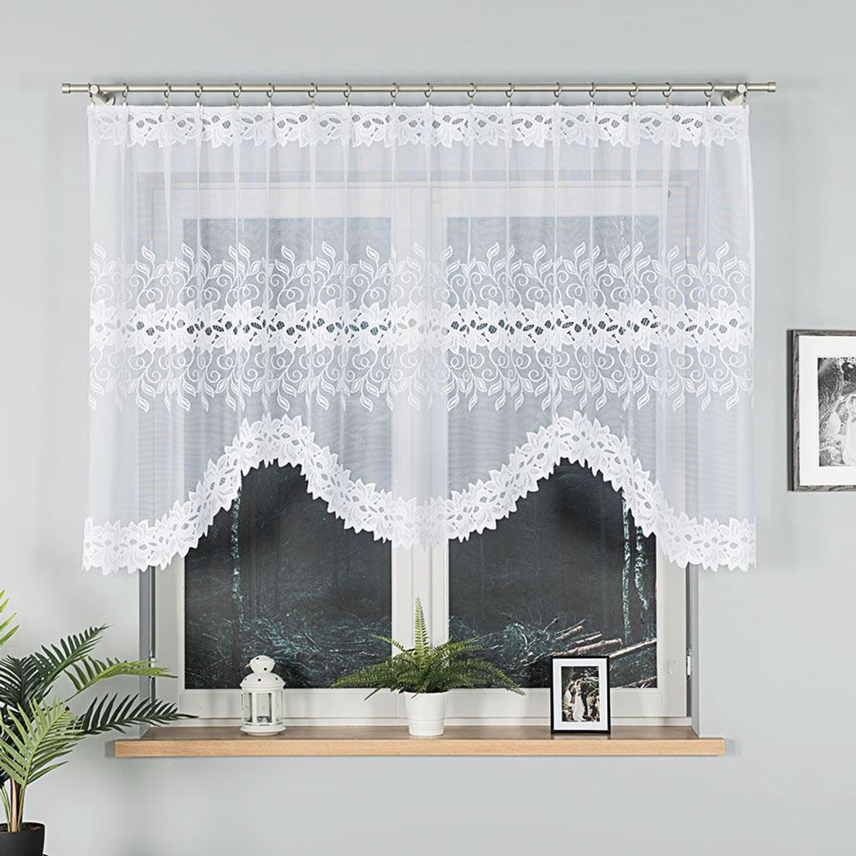 Markizeta BASTIA - Gordijn - 250x120 cm - Witte Kleur - Roestvrij Stalen Spackmes