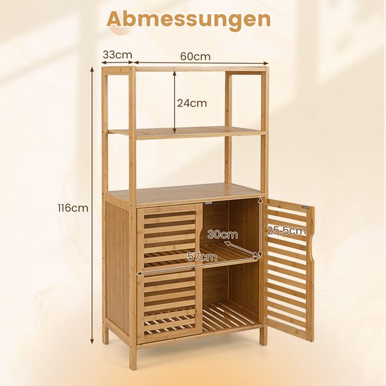COSTWAY S-vormige boekenkast, staande plank gemaakt van bamboe