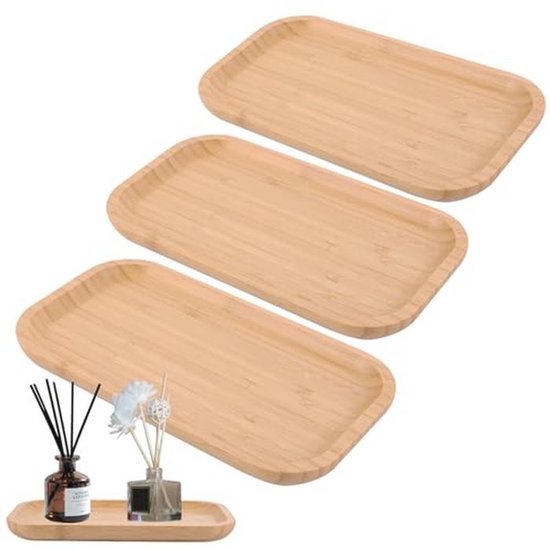 Fentar Houten Dienblad, Bamboedienblad Met Handgrepen, Rechthoekige Trays Voor Het Serveren Van Voedsel Dienblad Voor Diner Aanbieding 40514651