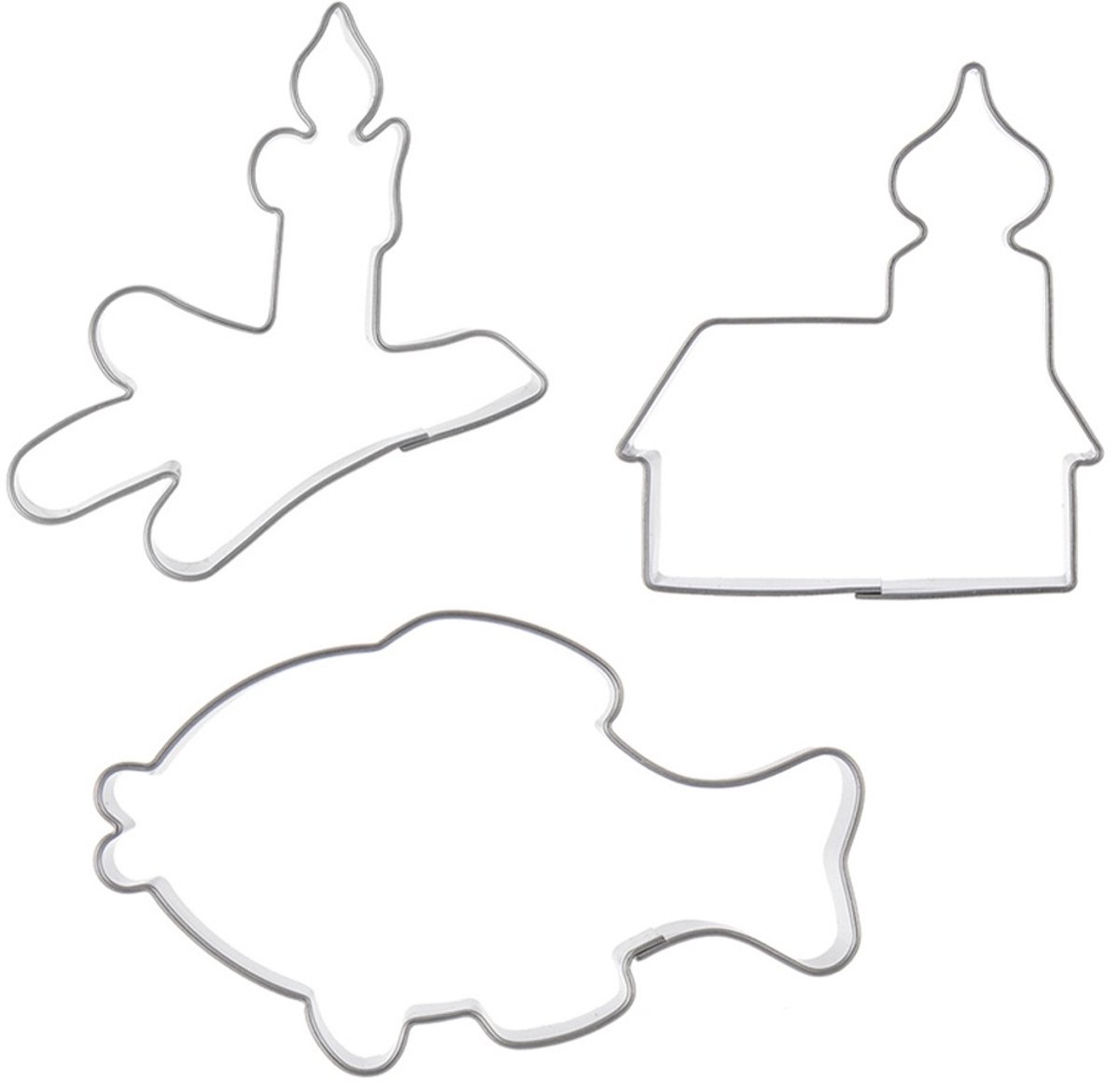 Koekjessnijders Edelstaal 3 stuks - Vormen - Uitsteekvorm - Cookie - Cutter - Uitsteekvormpjes - Koekjes - Bakken - Koekjessnijder