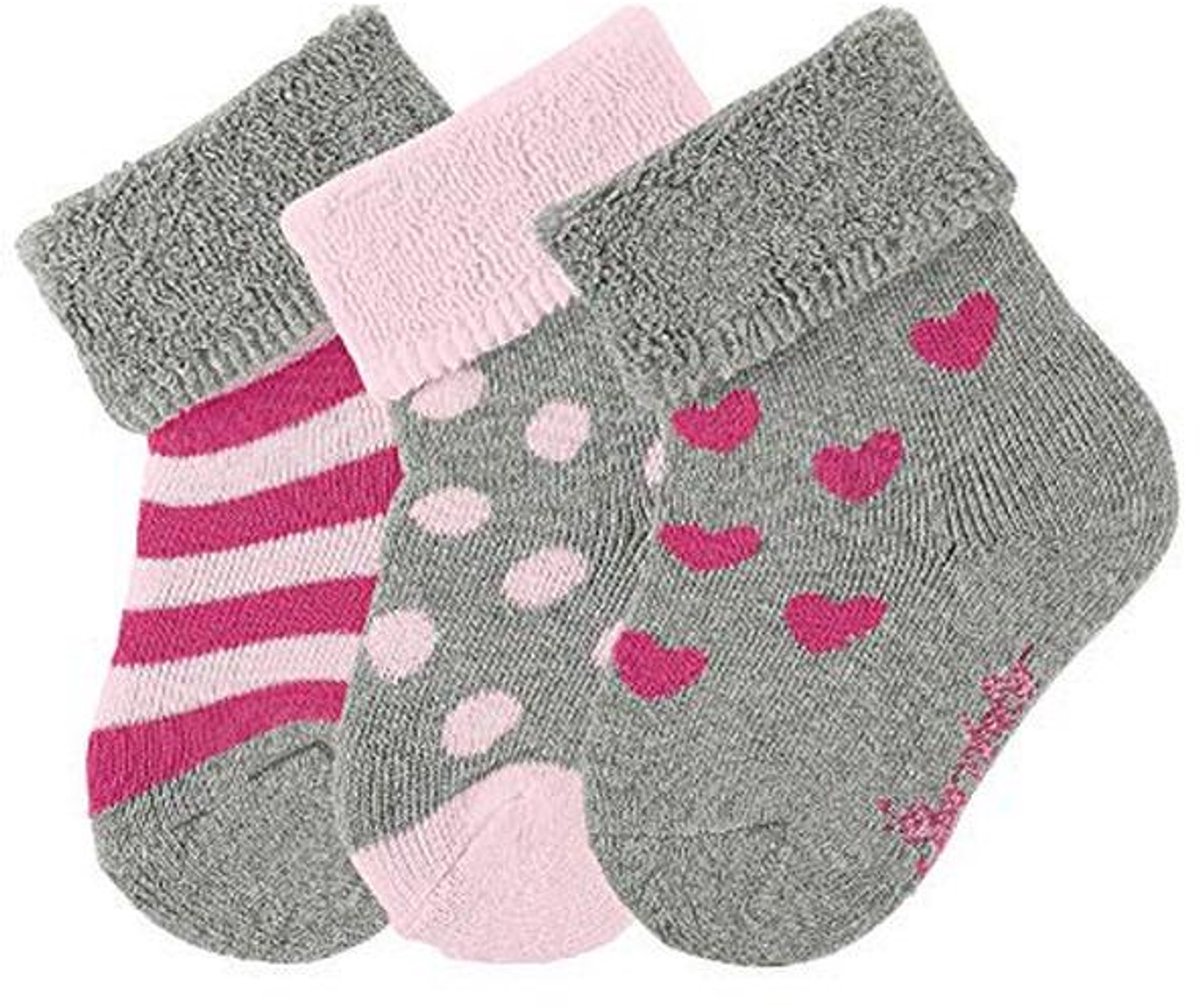 Baby meisjes babysokjes - verpakking van 3 stuks