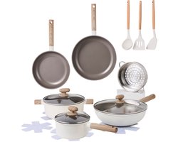 Alice by ISENVI Pannenset Inductie - Keramisch - 16 Delig - PFAS, PTFE Vrij - Alle warmtebronnen -…