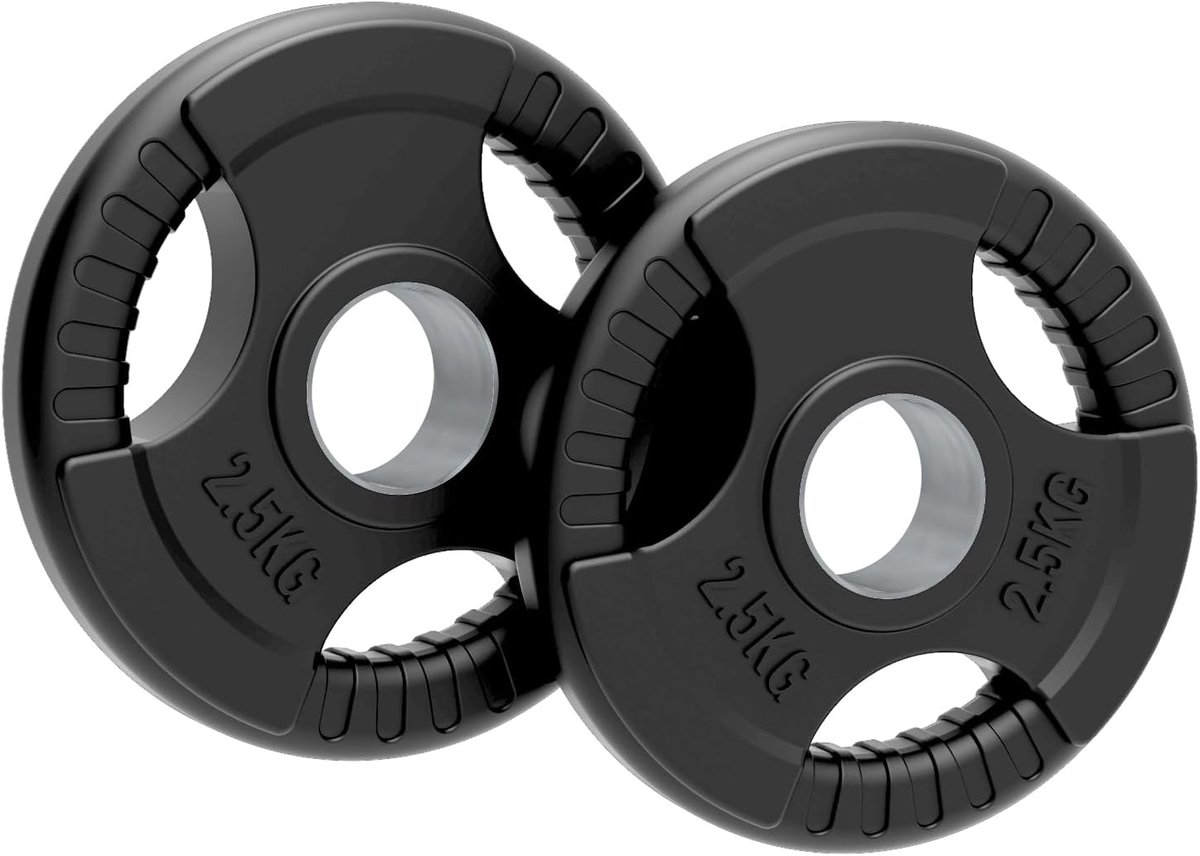 Body Revolution 2 x 2.5 kg Tri-Grip Rubber Schijven 50mm