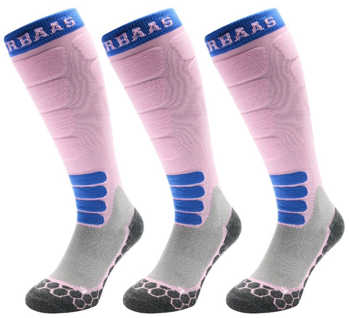 Poederbaas Skisokken Dames Merinowol Pro 3-pack Powder Rose Roze