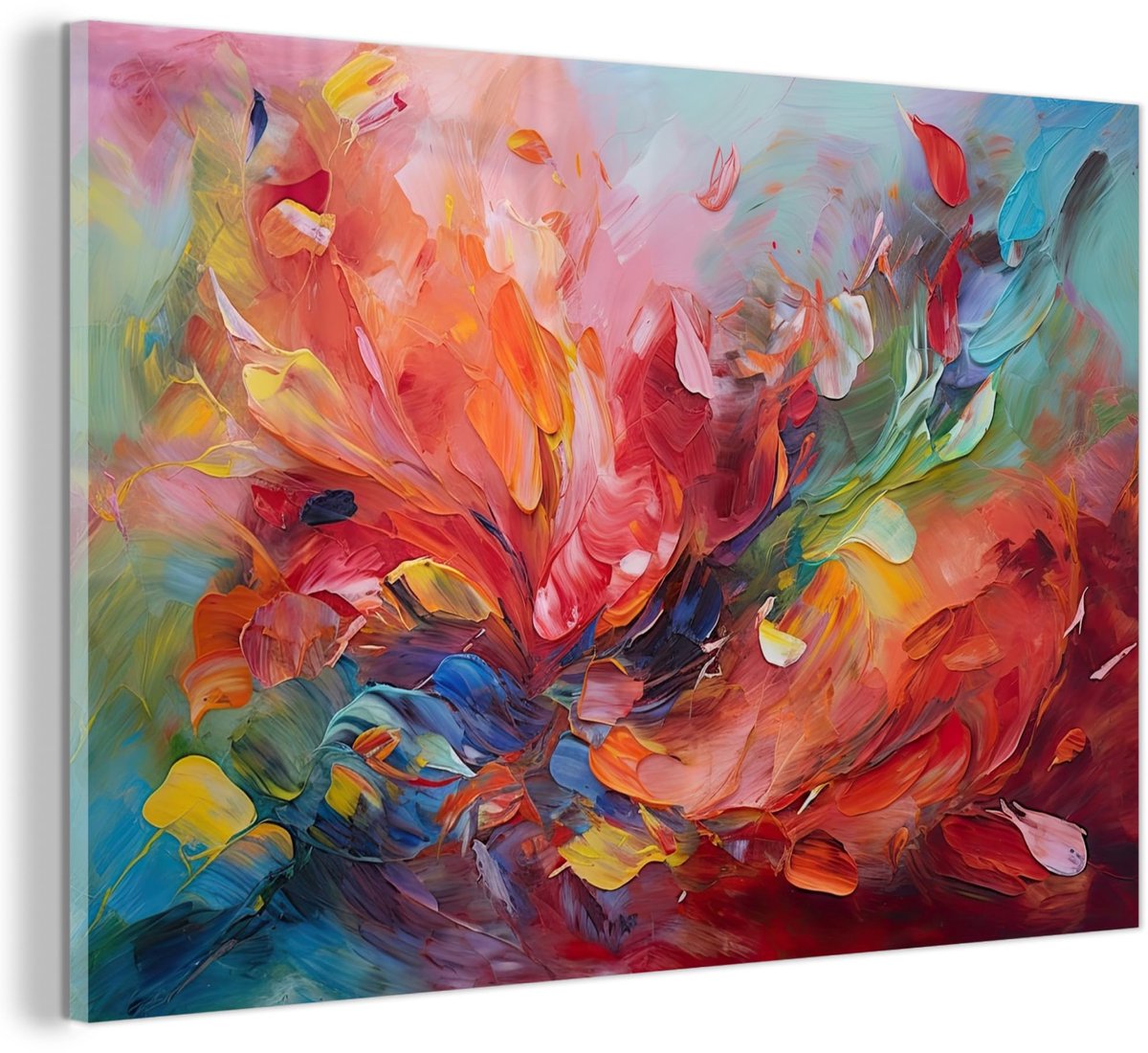 Unyqoos Moderne glaskunst wanddecoratie voor woonkamer en slaapkamer 60x40 cm Meerkleurig