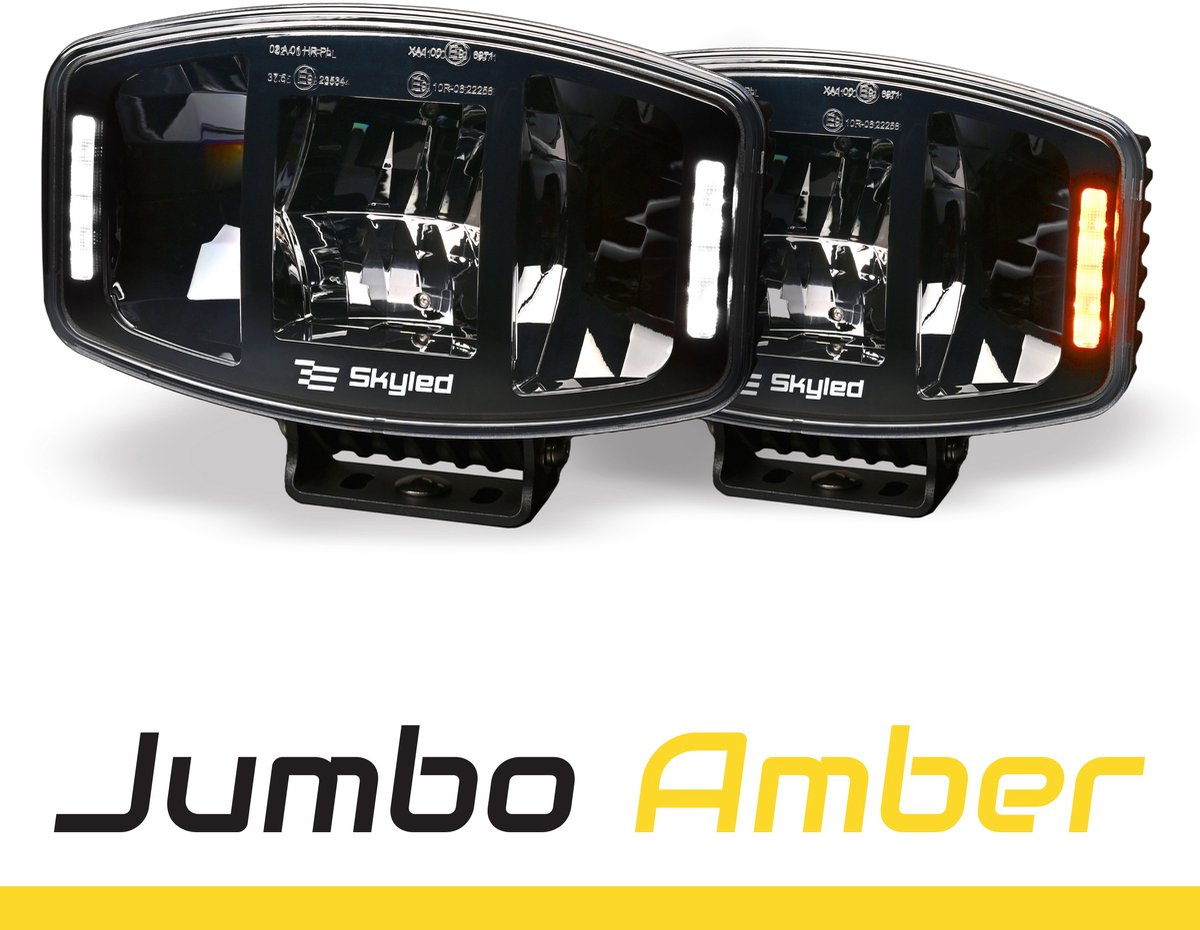 SKYLED Jumbo Amber Led verstraler met positielicht wit/amber 10.000 Lumen 100 watt IP69K