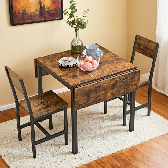 Eettafel – Opvouwbare keukentafel voor 2–4 personen – Voor kleine ruimtes – Houtkleur